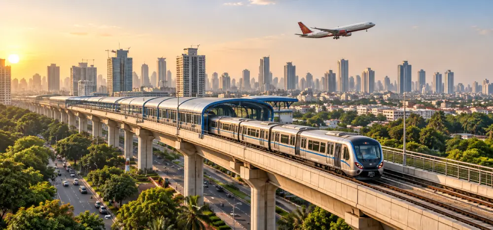 Emerging infrastructure corridor with metro and city connectivity
