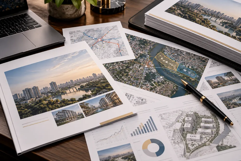 Project analysis, maps and documents used for investment due diligence