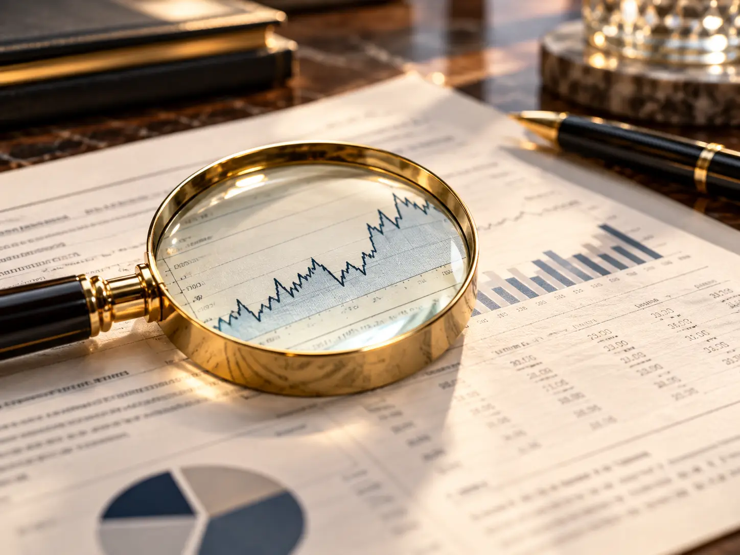 Magnifying glass examining underlying market exposure