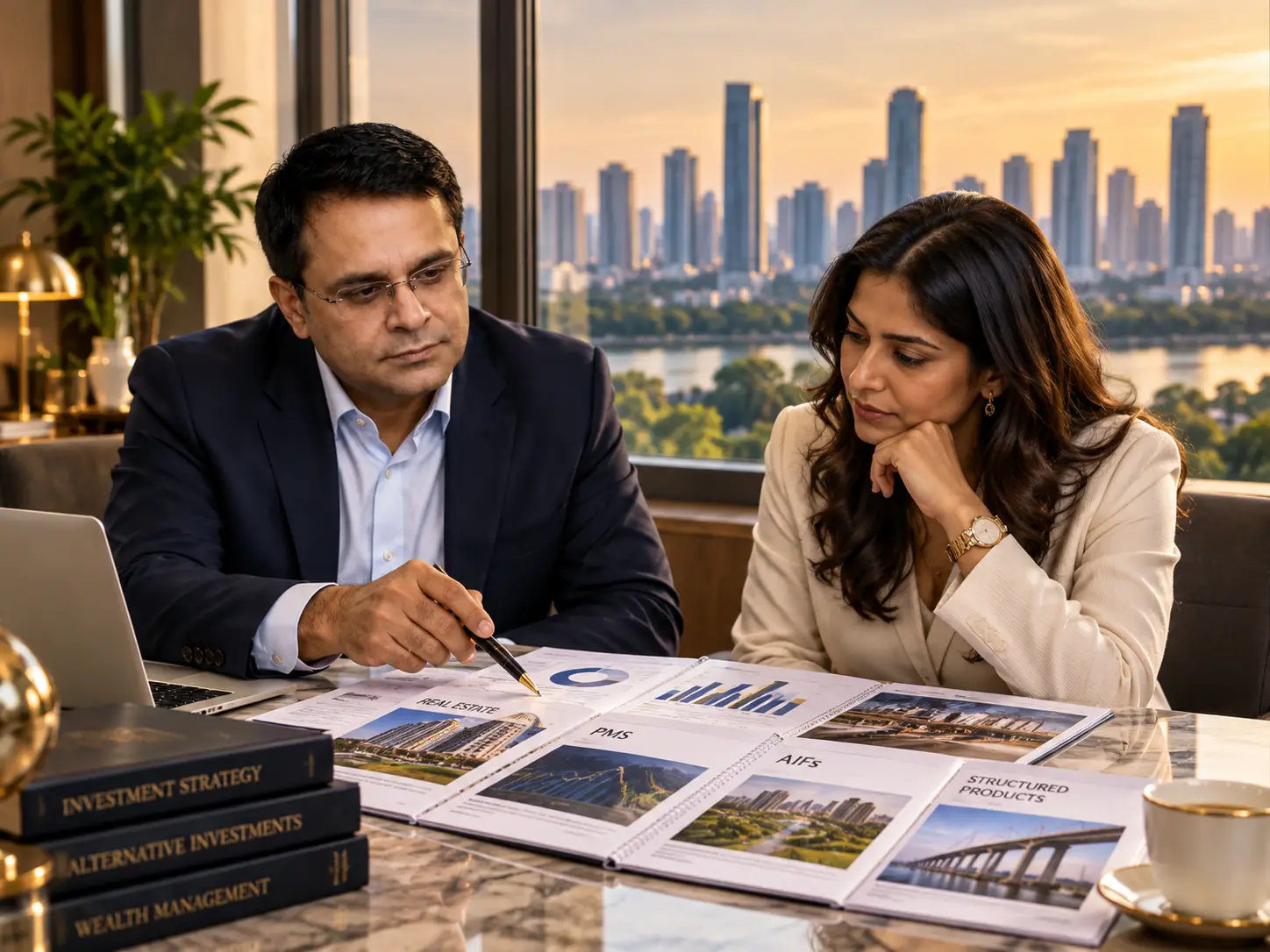VIVS adviser and investor reviewing investment documents together